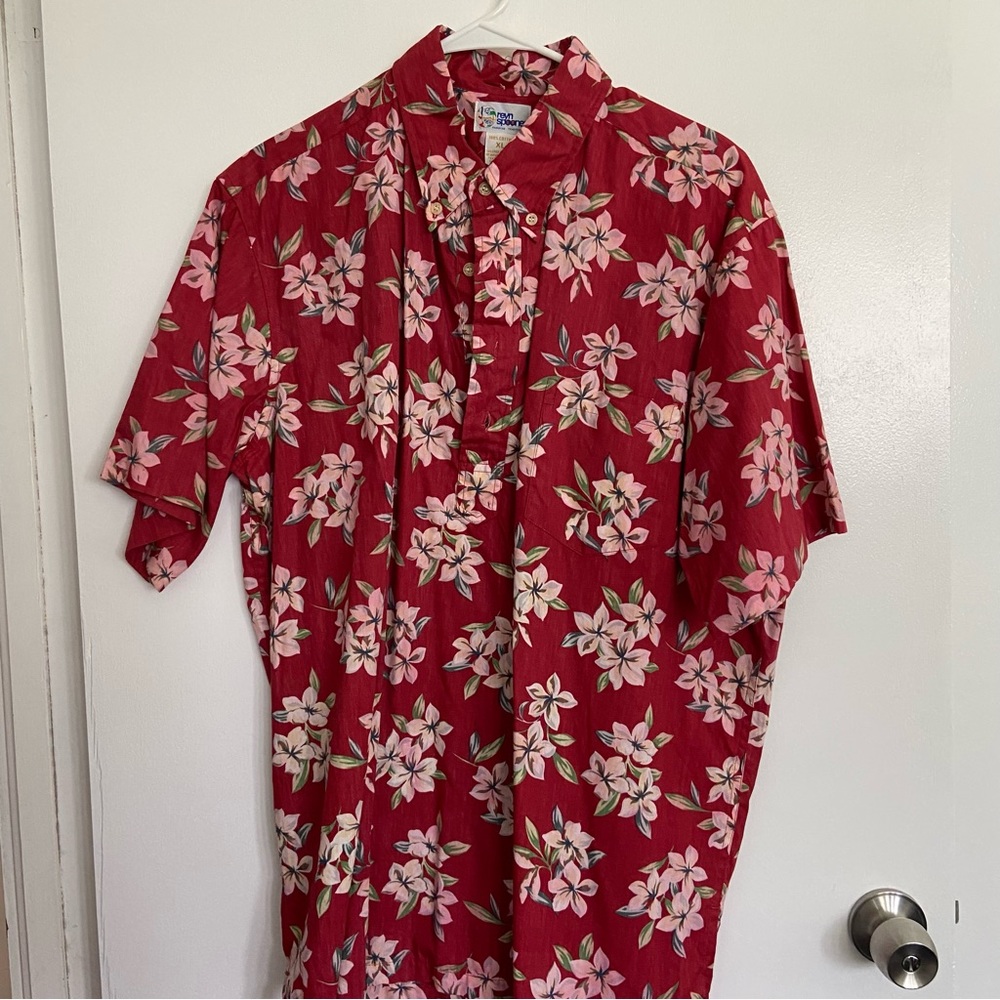 Reyn Spooner red floral Aloha Shirt